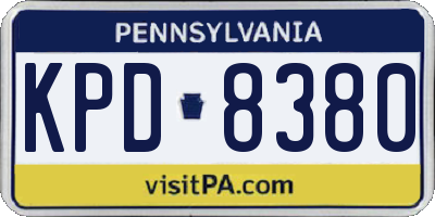 PA license plate KPD8380