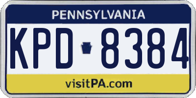 PA license plate KPD8384