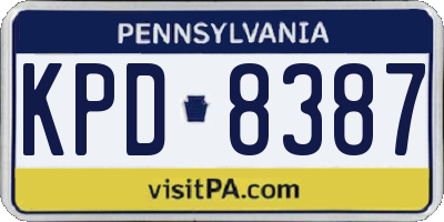 PA license plate KPD8387