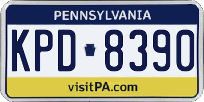 PA license plate KPD8390