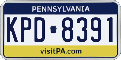 PA license plate KPD8391