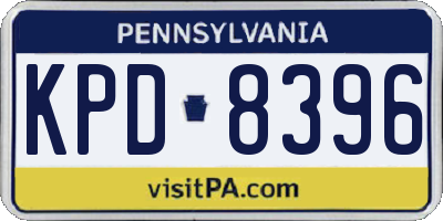 PA license plate KPD8396