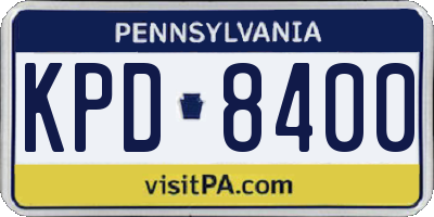 PA license plate KPD8400