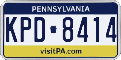 PA license plate KPD8414
