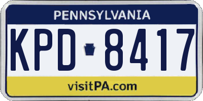 PA license plate KPD8417