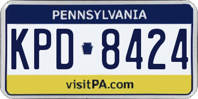 PA license plate KPD8424