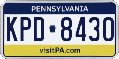PA license plate KPD8430