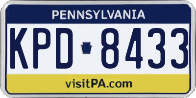 PA license plate KPD8433