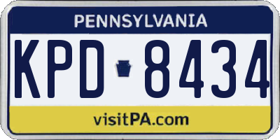 PA license plate KPD8434