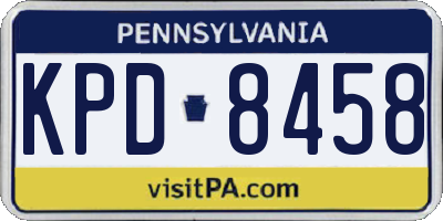 PA license plate KPD8458