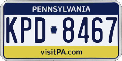 PA license plate KPD8467