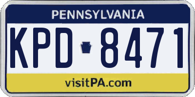PA license plate KPD8471