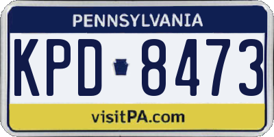 PA license plate KPD8473