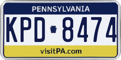 PA license plate KPD8474