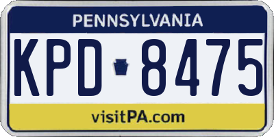 PA license plate KPD8475