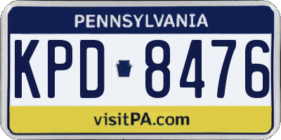 PA license plate KPD8476