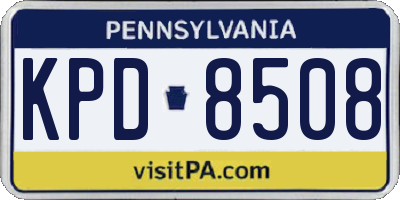PA license plate KPD8508