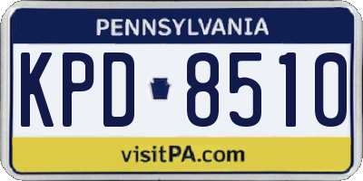 PA license plate KPD8510
