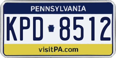 PA license plate KPD8512