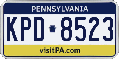 PA license plate KPD8523