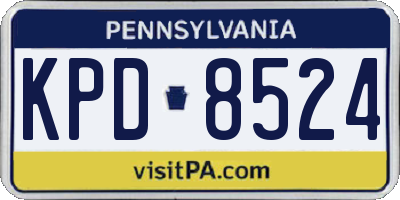 PA license plate KPD8524