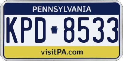 PA license plate KPD8533