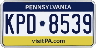 PA license plate KPD8539