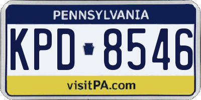 PA license plate KPD8546