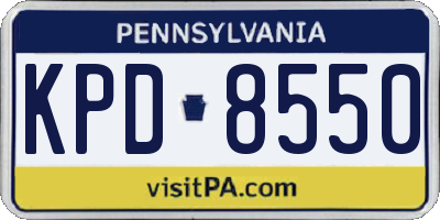 PA license plate KPD8550