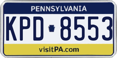 PA license plate KPD8553