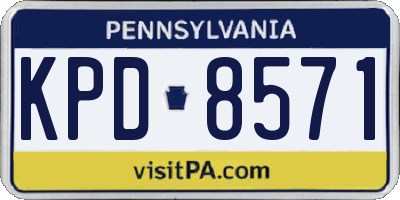 PA license plate KPD8571
