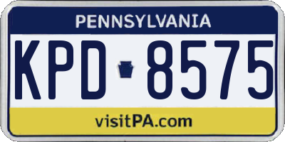 PA license plate KPD8575