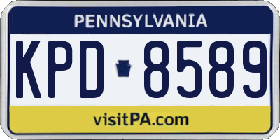 PA license plate KPD8589