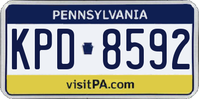 PA license plate KPD8592