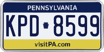 PA license plate KPD8599
