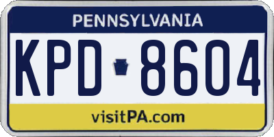 PA license plate KPD8604