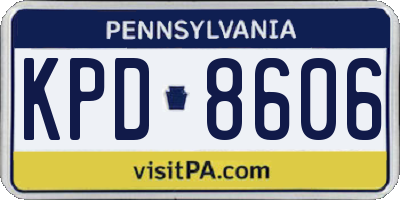 PA license plate KPD8606