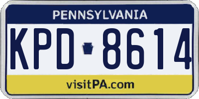 PA license plate KPD8614