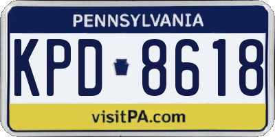 PA license plate KPD8618