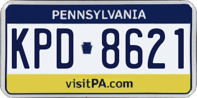 PA license plate KPD8621