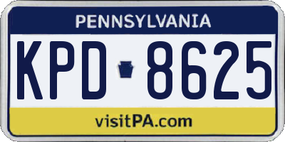 PA license plate KPD8625