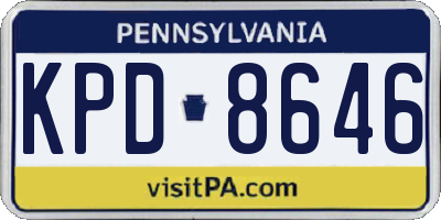 PA license plate KPD8646