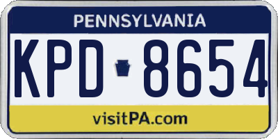 PA license plate KPD8654