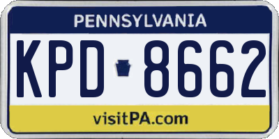 PA license plate KPD8662