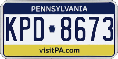PA license plate KPD8673