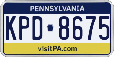 PA license plate KPD8675