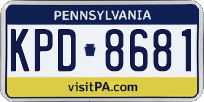 PA license plate KPD8681