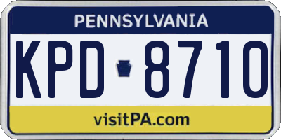 PA license plate KPD8710