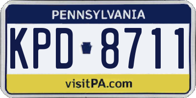 PA license plate KPD8711