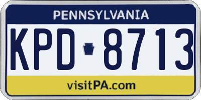 PA license plate KPD8713